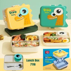 LAX SON SUS304 Individual Seal Dino Lunch Box LX-7116